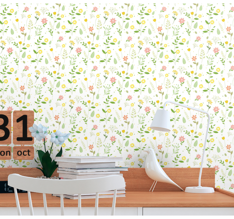Floral Springtime flower wallpaper - TenStickers