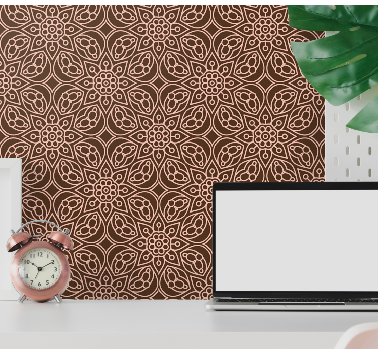 Floral Symmetry Pattern floral ornament wallpaper - TenStickers