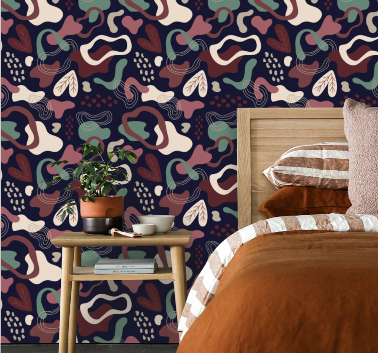 Fluid geometric pattern abstract wallpaper - TenStickers