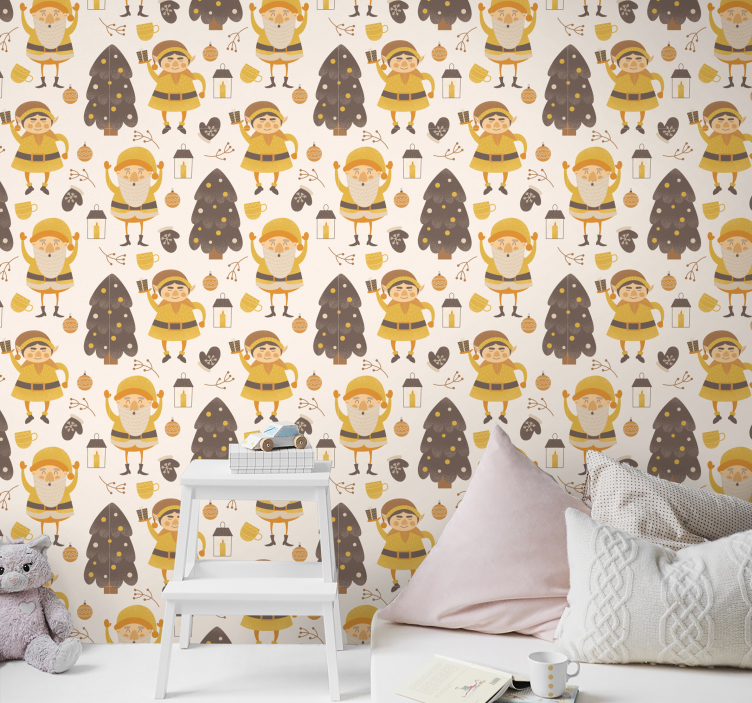 Forest Friends christmas wallpaper - TenStickers