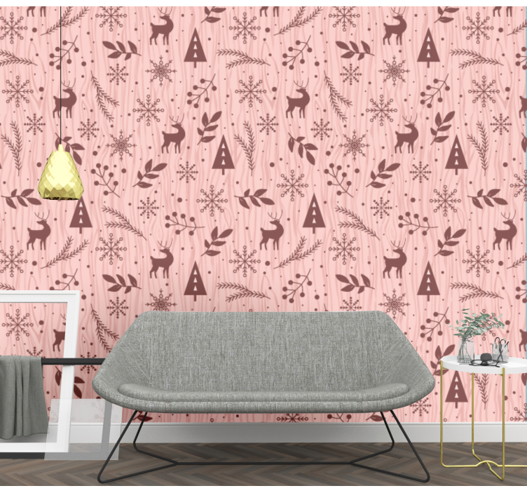 Forest with stag animal wallpaper - TenStickers
