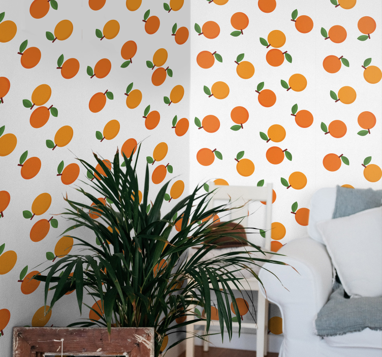Fruit Motif Pattern flower wallpaper - TenStickers
