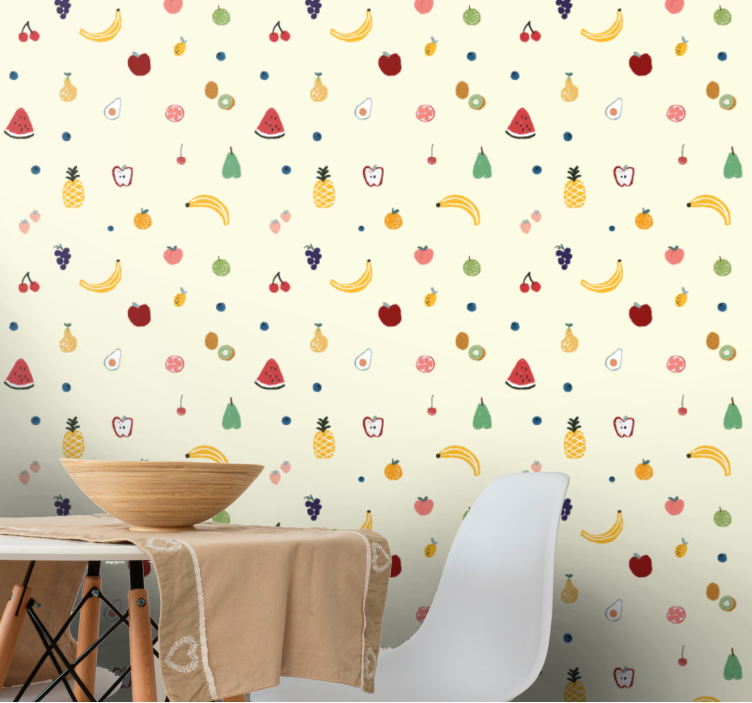 Fruit pattern design kitchen wallpaper - TenStickers