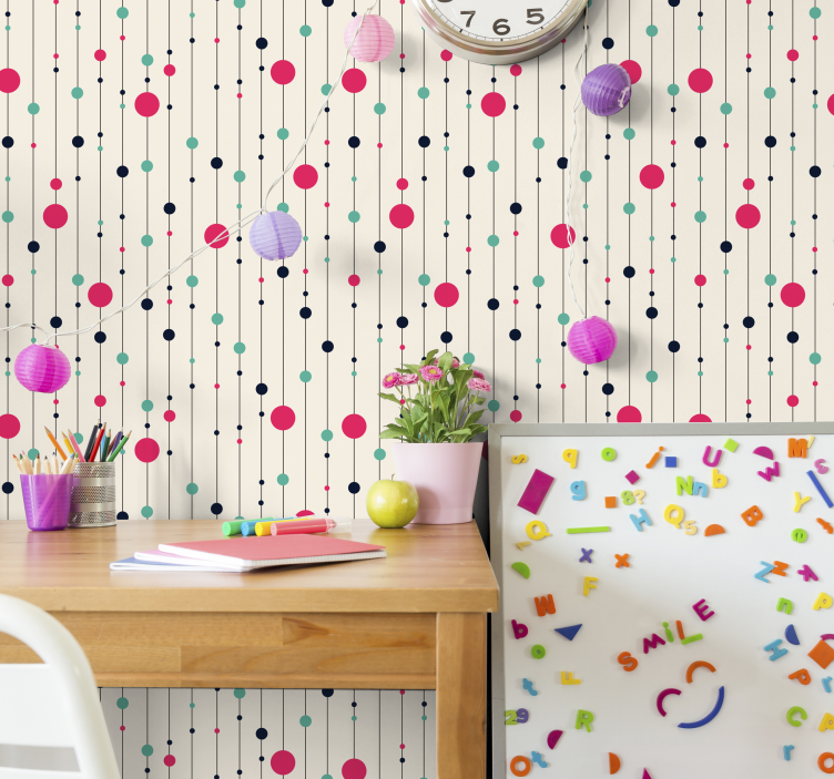 Fun polka dot wallpaper for you! - TenStickers