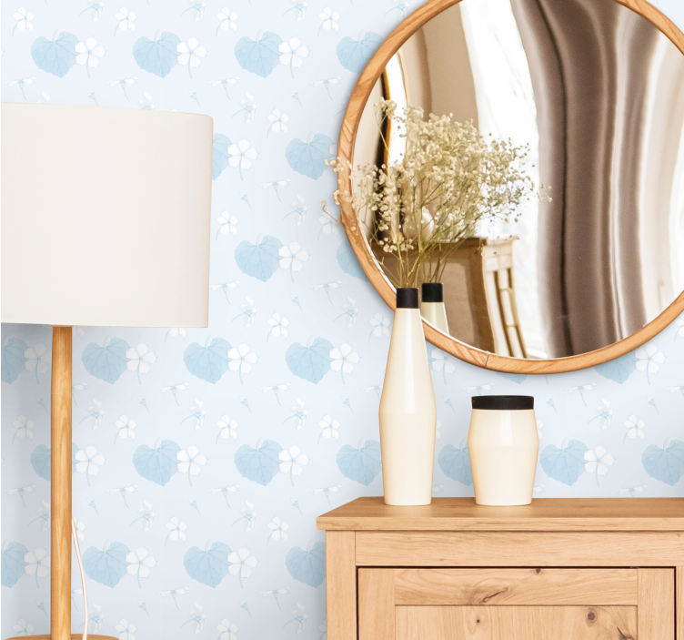 Blue gentle motif flower wallpaper - TenStickers