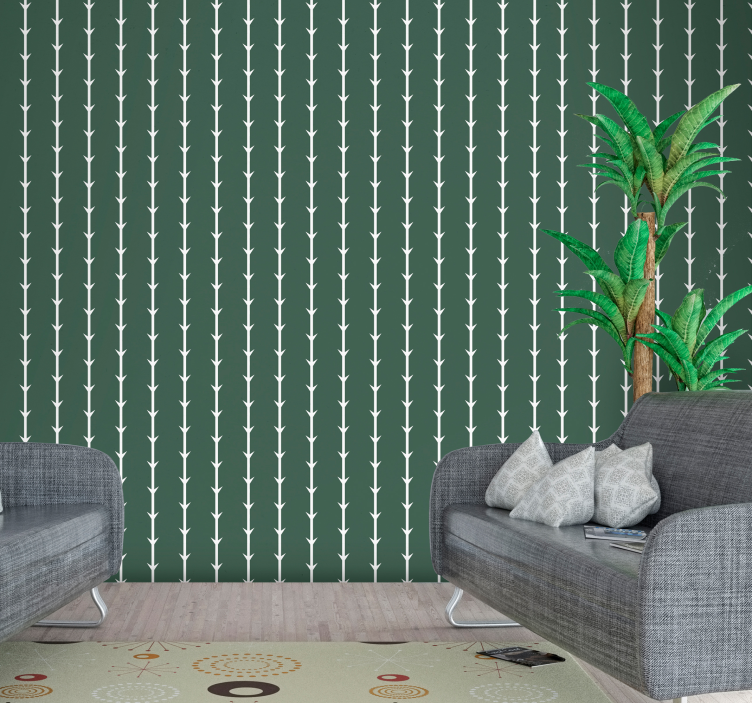 Geometric Bamboo Design geometric wallpaper - TenStickers