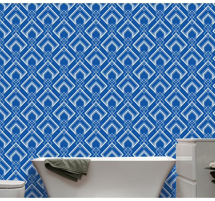Geometric Blue Pattern geometric wallpaper - TenStickers