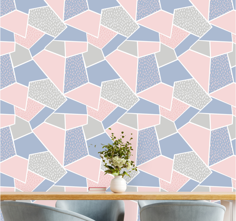 Geometric Collage geometric wallpaper - TenStickers