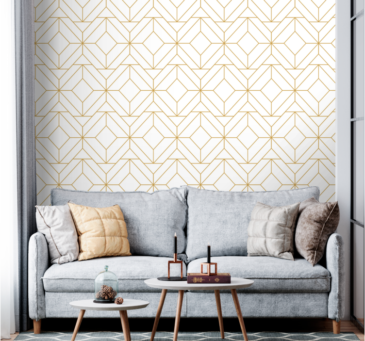 Geometric Cubes geometric wallpaper - TenStickers