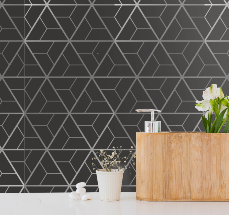 Geometric Cubism geometric wallpaper - TenStickers