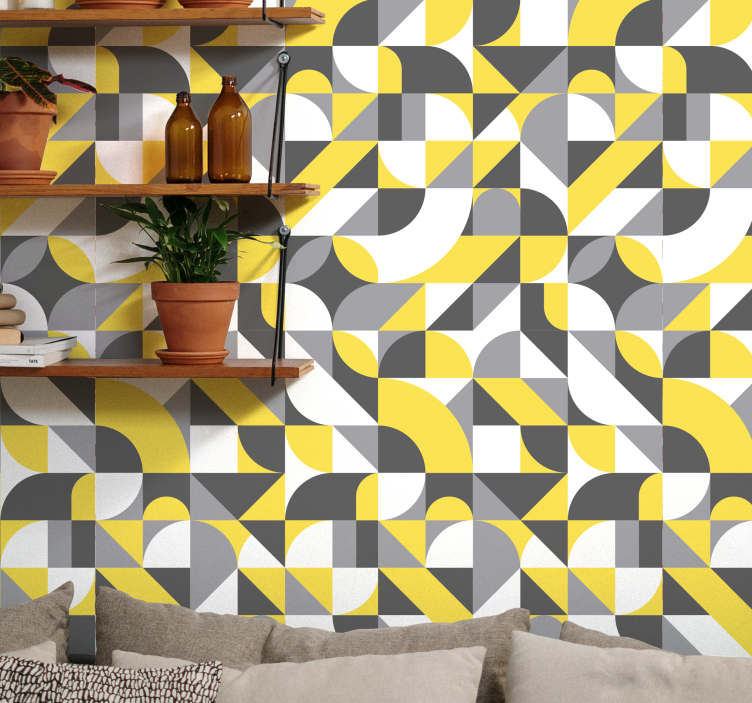 Geometric Curves geometric wallpaper - TenStickers