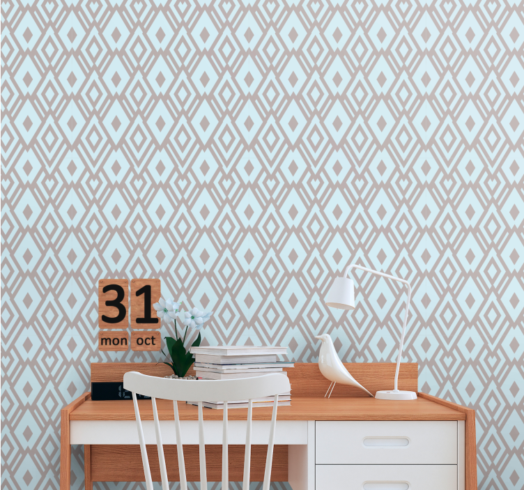 Geometric Diamond Motif geometric wallpaper - TenStickers
