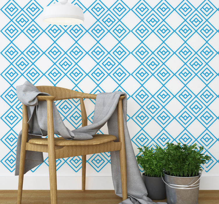 Geometric Diamond Pattern geometric wallpaper - TenStickers