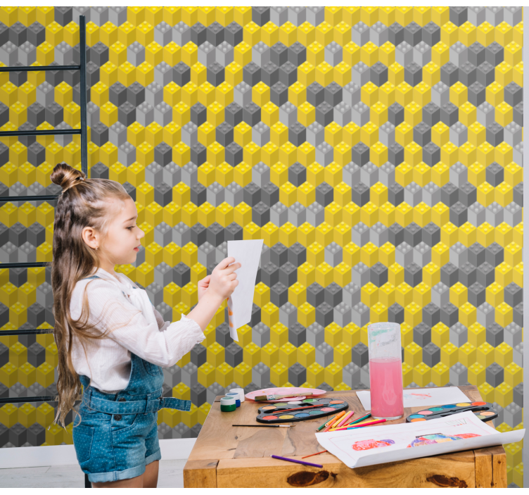 Geometric Honeycomb geometric wallpaper - TenStickers