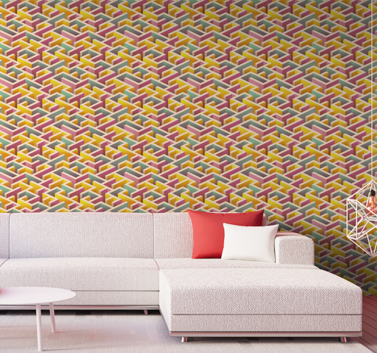 Geometric Interlock geometric wallpaper - TenStickers