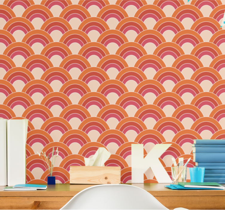 Geometric Semicircles geometric wallpaper - TenStickers