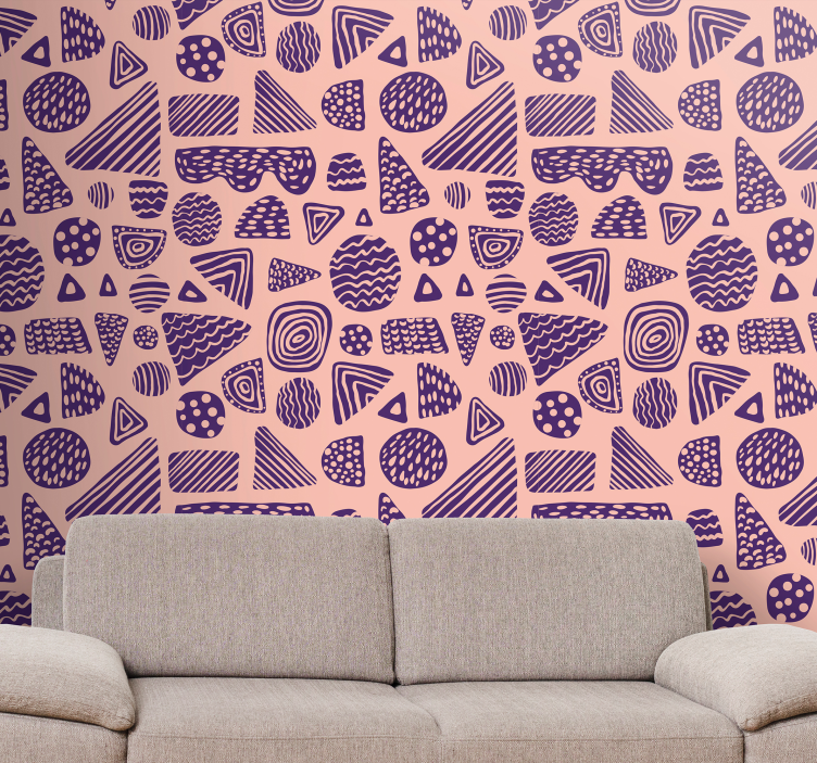Geometric Shapes Ensemble geometric wallpaper - TenStickers