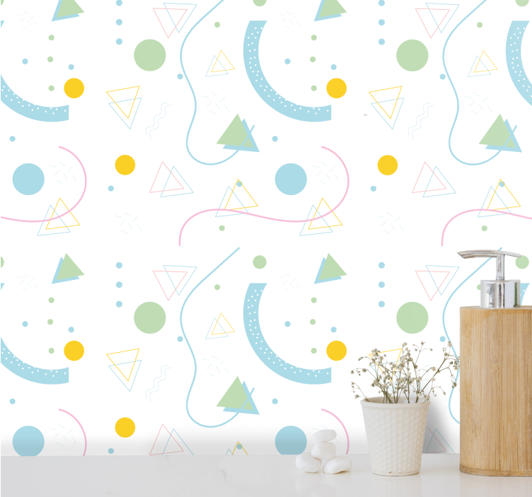 Geometric Shapes Play geometric wallpaper - TenStickers