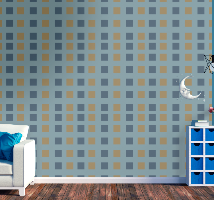Geometric Square Grid square wallpaper - TenStickers