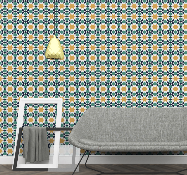 Geometric Star Shapes tile wallpaper - TenStickers