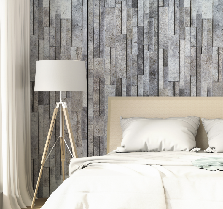 Geometric Stone Mosaic stone wallpaper - TenStickers