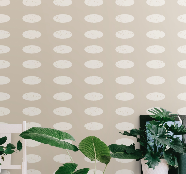 Geometric white circle pattern spotty wallpaper - TenStickers