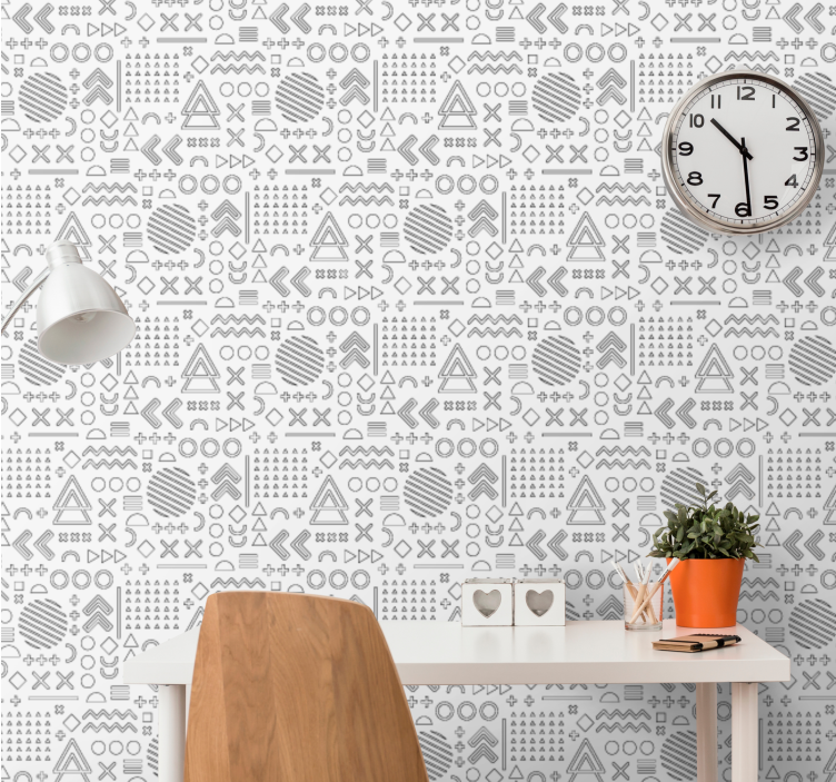 Geometrical sketches pattern Abstract Wallpaper - TenStickers