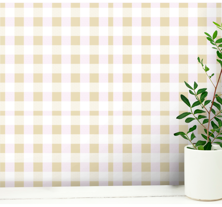 Gingham Check square wallpaper - TenStickers