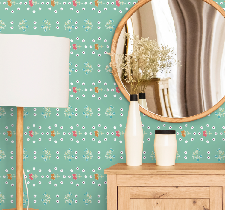 "Granny Chic" Pattern Flower Wallpaper - TenStickers
