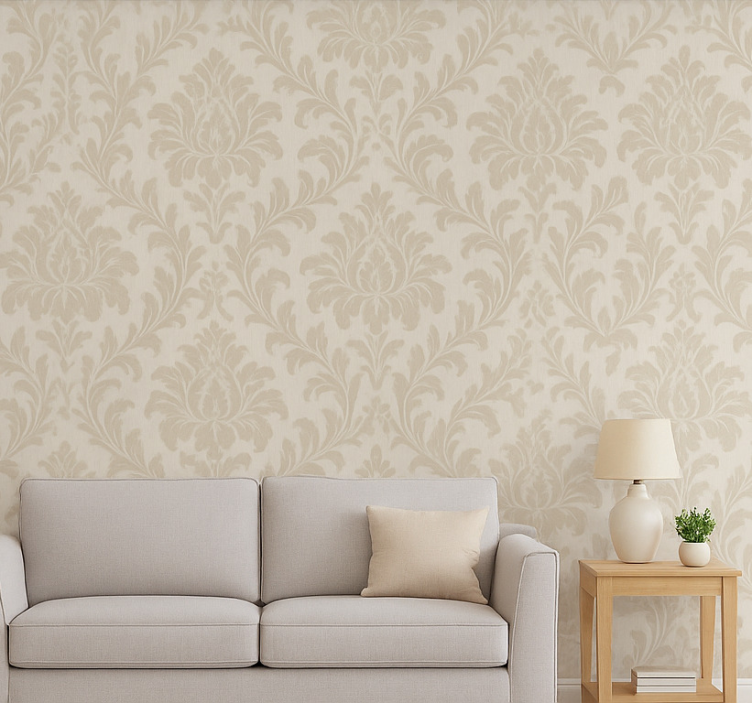 Grey vertical stripes living room wallpaper - TenStickers