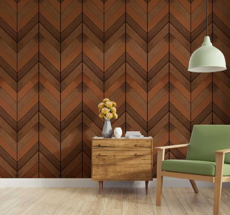 Herringbone Pattern wood wallpaper - TenStickers