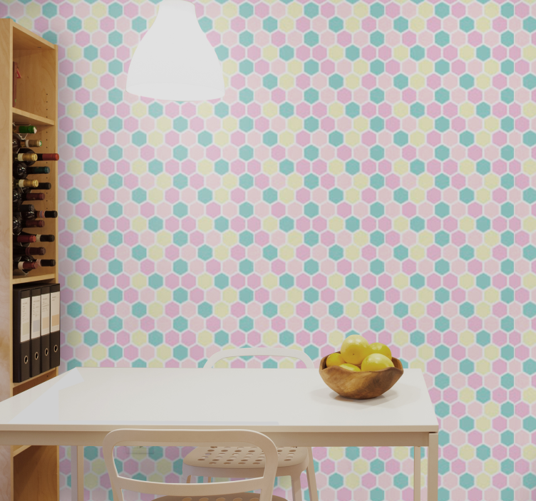 Hexagon Pattern geometric wallpaper - TenStickers