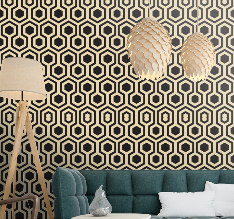 Honeycomb Hexagon Pattern geometric wallpaper - TenStickers