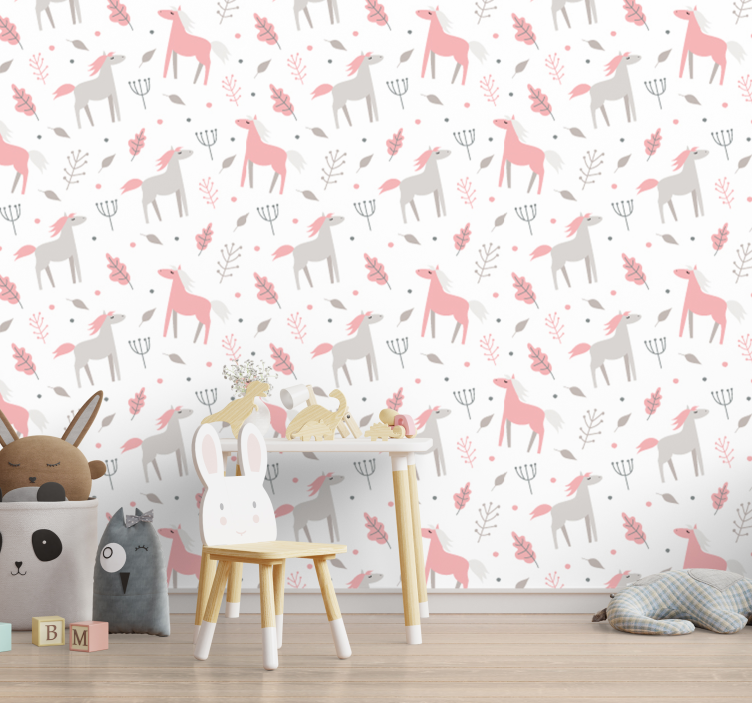 Horse wood animal wallpaper - TenStickers