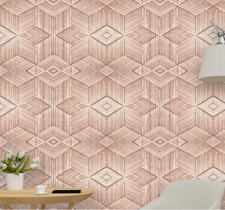 Intricate patterns wood wallpaper - TenStickers