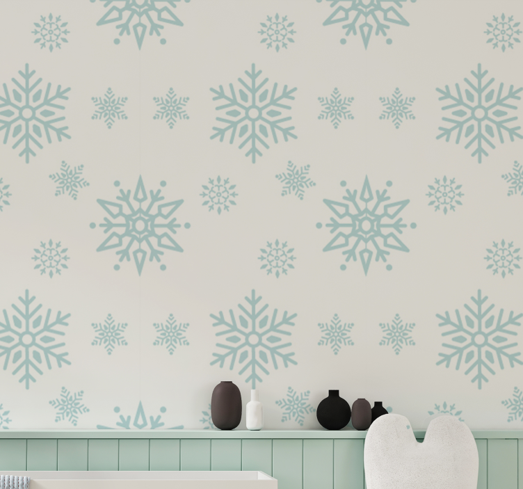 Large snowflakes Christmas wallpaper - TenStickers