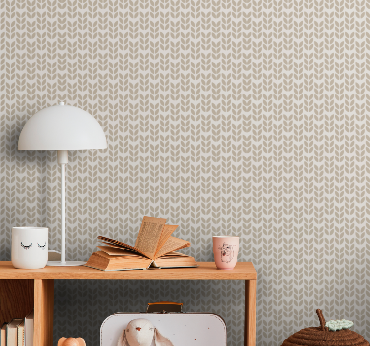 Leaf Inspired Motif texture pattern wallpaper - TenStickers