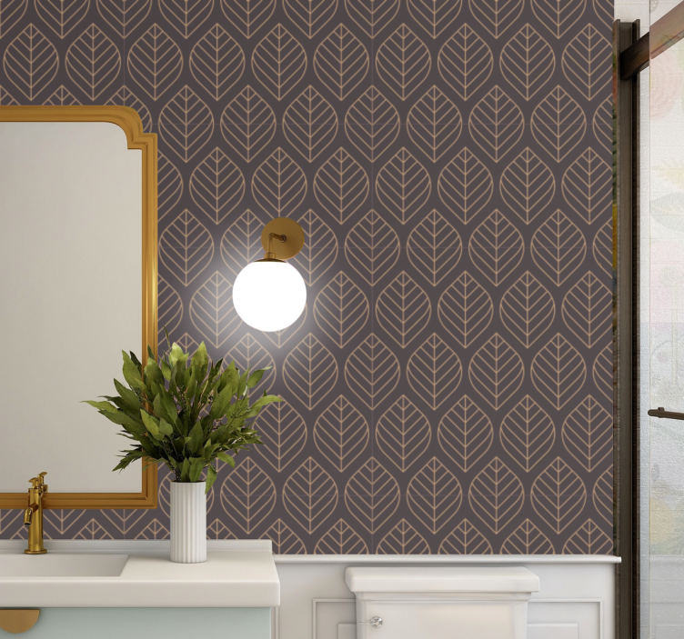 Leaf Pattern Elegance leaf wallpaper - TenStickers