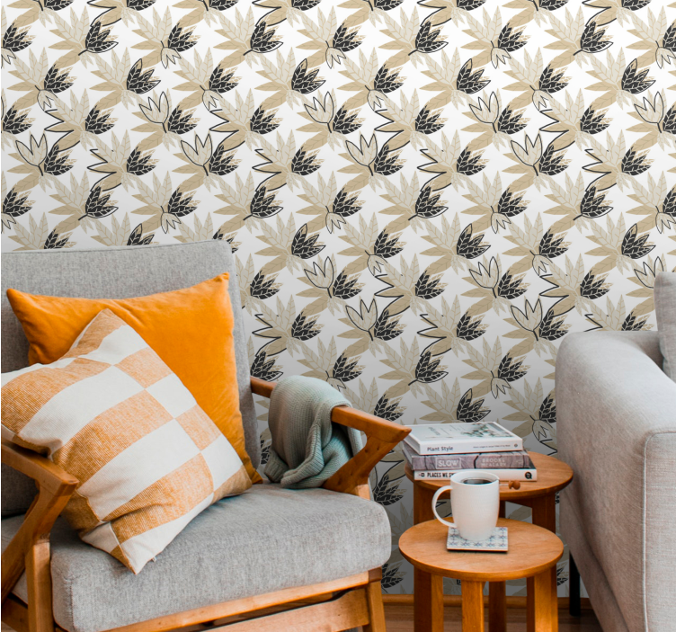 Leafy Botanical Design leaf wallpaper - TenStickers