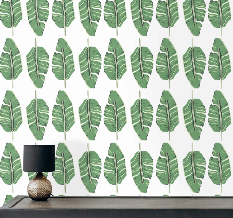 Leafy Green Elegance leaf wallpaper - TenStickers
