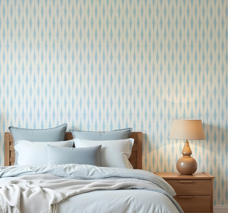 Light blue rabaul ikat shapes wallpaper - TenStickers