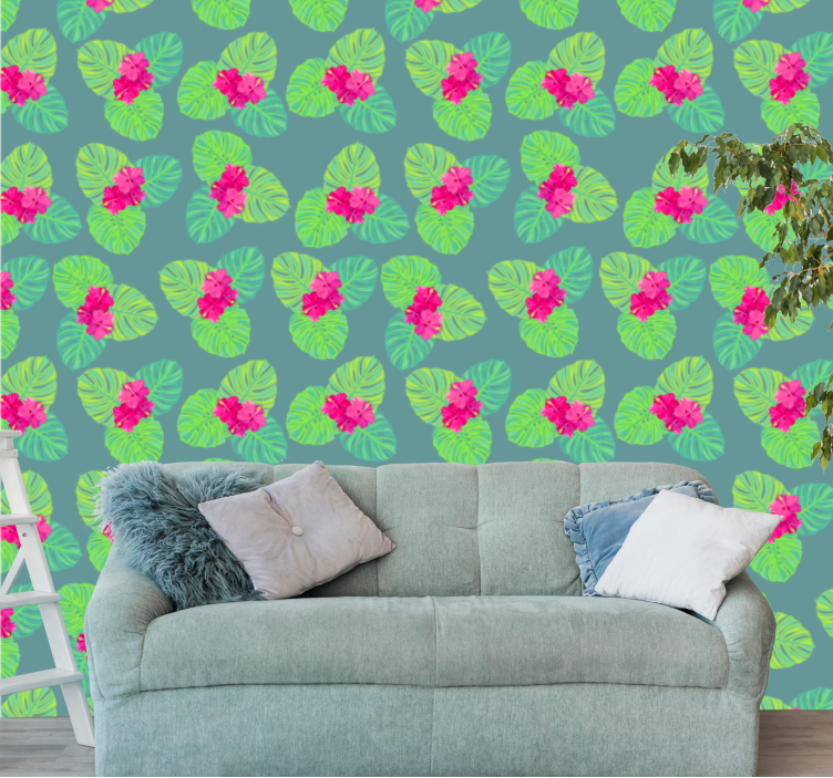 Magnolia flower on water wallpaper - TenStickers