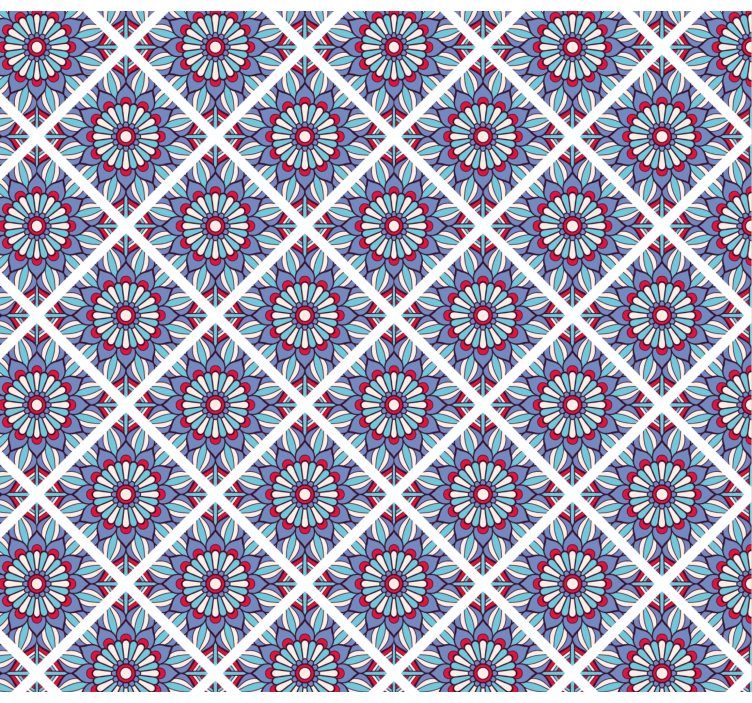 Mandala square pattern tile wallpaper - TenStickers