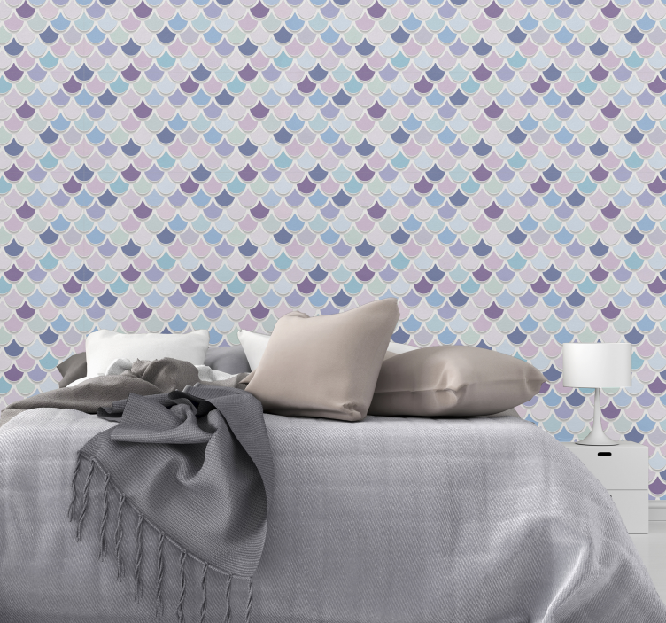 Mermaid Scale Textured Wallpaper - TenStickers