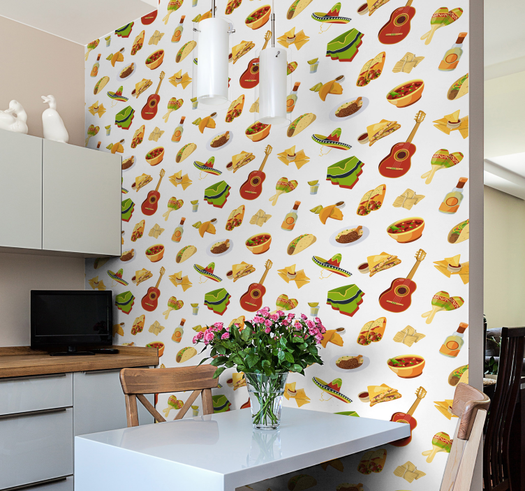 Mexican Cuisine Motifs customised wallpaper - TenStickers