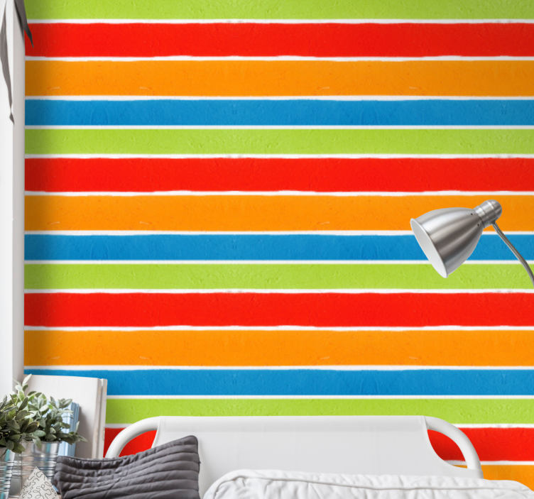 Multicolor Stripes striped wallpaper - TenStickers