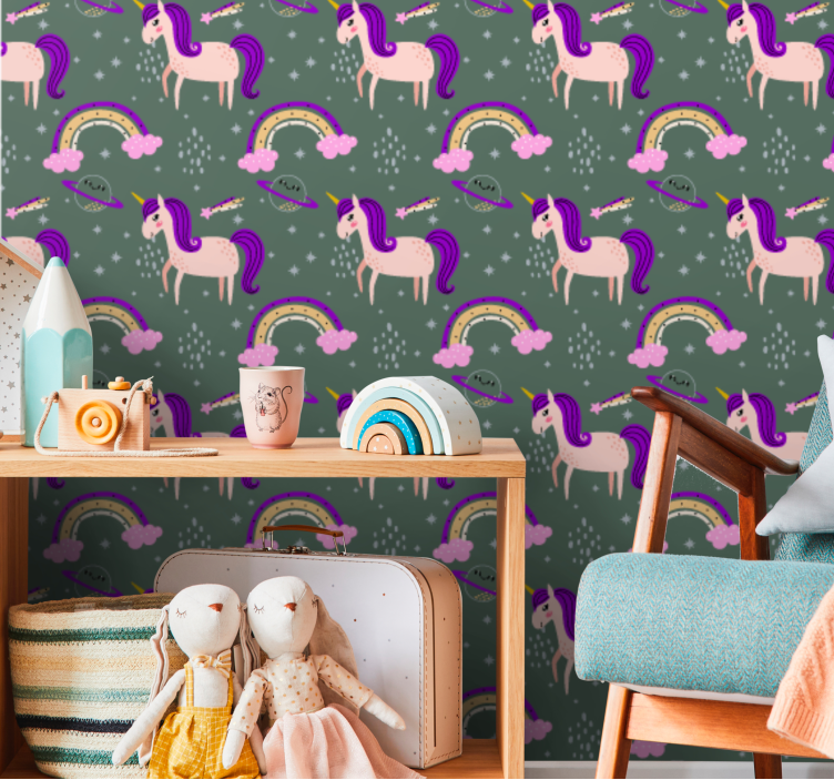 Mythical Creatures and Colorful Arches animal wallpaper - TenStickers