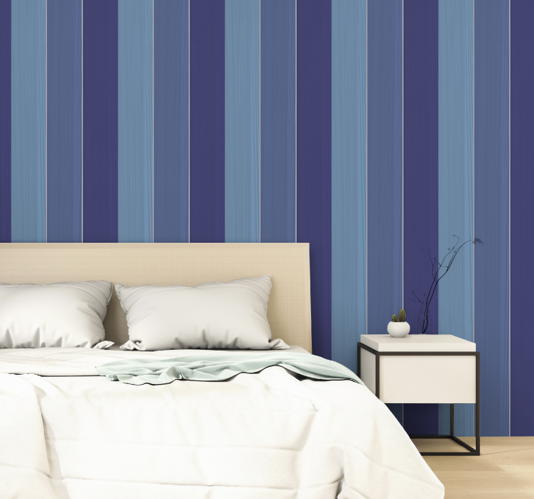 Navy and blue shades vertical line wallpaper - TenStickers