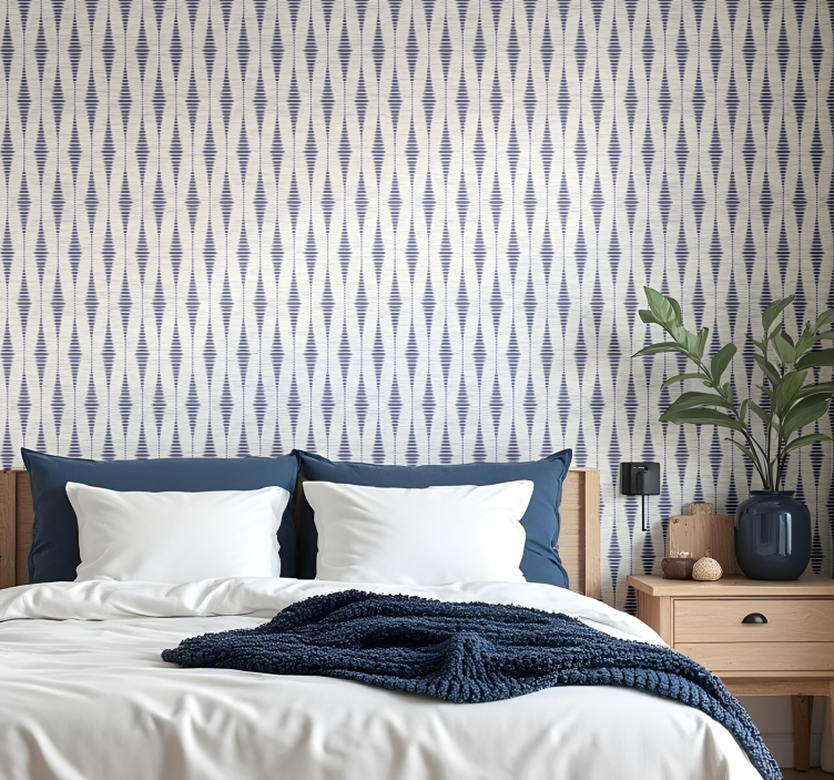 navy blue rabaul ikat shapes wallpaper - TenStickers