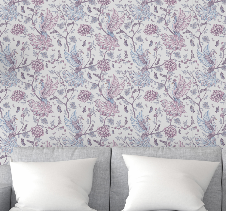 Ornamental Avian Elegance ornamental wallpaper - TenStickers